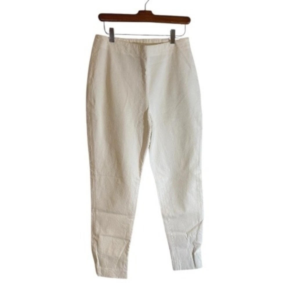 Lauren Ralph Lauren White Flat Front Stretchable Denim Straight Leg‎ Size 8P